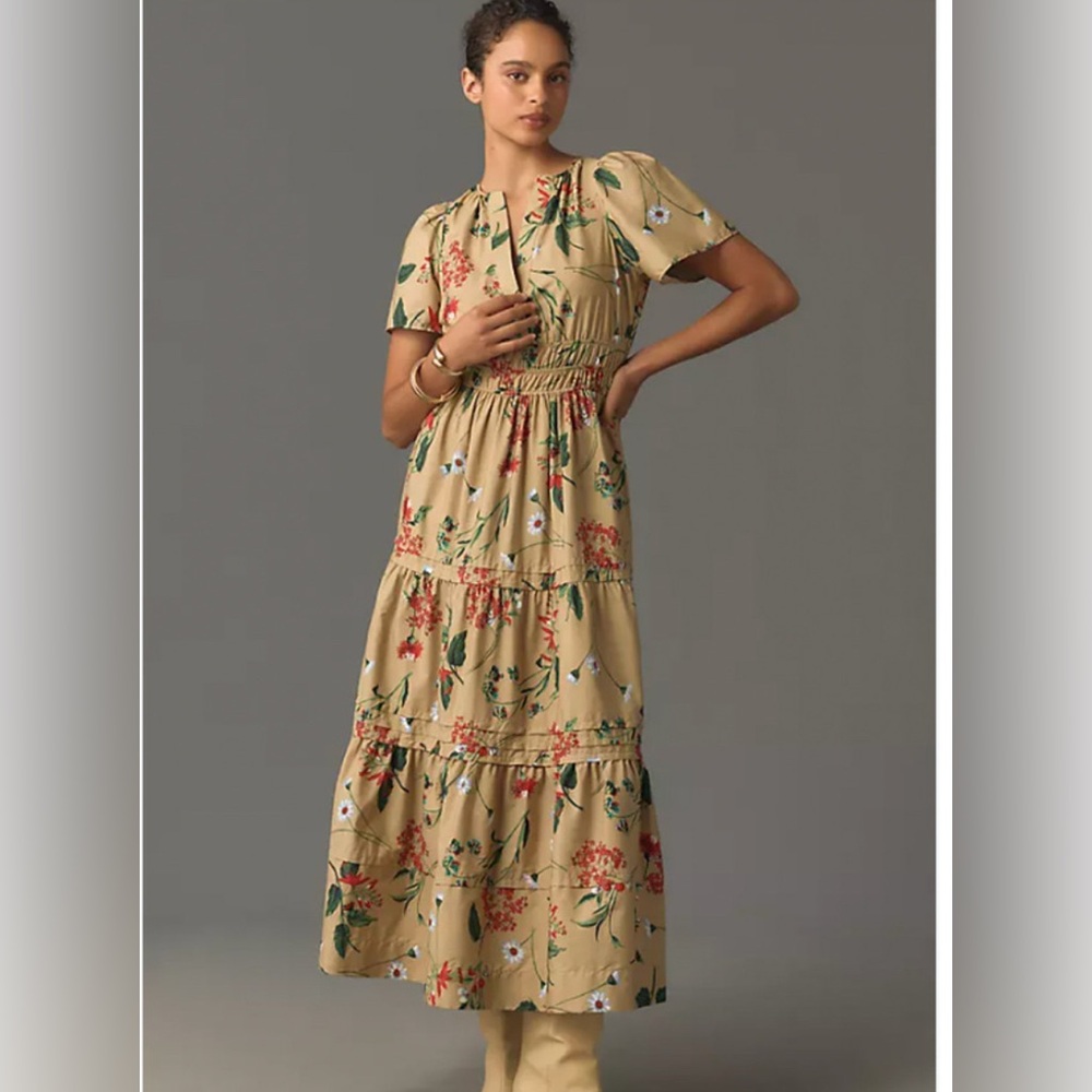 Anthropologie Somerset Floral Print Maxi Dress